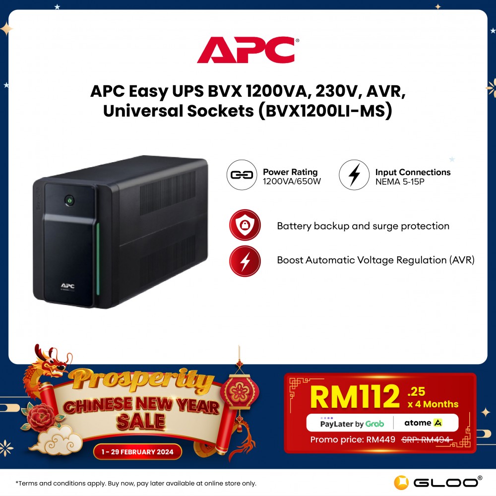 Apc Easy Ups Va Bvx Li Ms Black